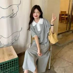 [SBD] 레이스 카라 트임 퍼프 캐주얼 데일리 롱원피스