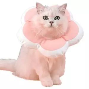 고양이 방수 쿠션 넥카라 핑크 M 1P 강아지 수술 보호