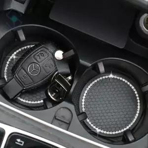 자동차 크리스탈 컵홀더 큐빅 받침대 논슬립 패드