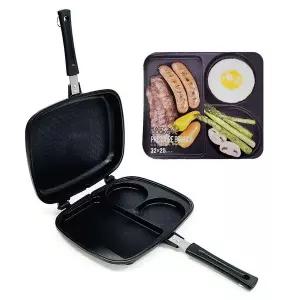 국산 이지쿠커 양면팬 4중코팅 양면 3구 후라이팬 팬케이크팬