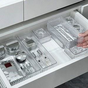 무제한 책상 서랍 주최자 세트 상자 투명 가제트 메이크업 박스 플라스틱 주방 욕실