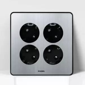 현대 매입콘센트 4구 콘센트 실버 전기스위치 커버