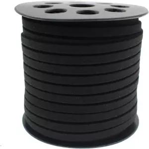 파미르 통 가짜 가죽 끈 주얼리용 5mm 40야드 검은색 팔찌 목걸이-초커 및 DIY 프로젝트용 평평한 얇은