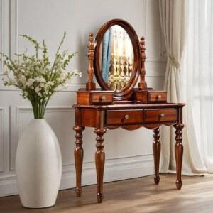 빈티지 북유럽 스타일 서랍장 세트 침실 가구 수납장 거울 화장대 원목