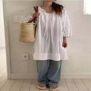 롱원피스 휴양지 블라우스 스트링 여성 바캉스 2컬러 미디원피스 여름 에어리 롱 시스루 쉬폰