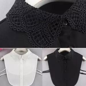 여자 자수 이너 페이크 옷 블라우스 넥 카라 코디 골프라운딩카라