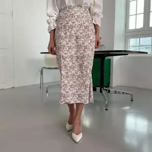 [하프클럽/]여자 뒷밴딩 플라워 패턴 머메이드 롱 스커트