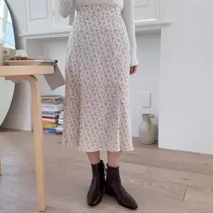 [하프클럽/]여자 뒷밴딩 잔꽃 플라워 머메이드 롱 스커트