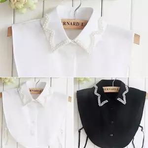 여자 데일리 넥 케이프 레이어드 목 카라 블라우스 가짜셔츠카라