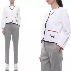 [롯데백화점]톰브라운 25SS 여성 헥터 인타르시아 포인텔 가디건 FKJ108B Y5502 100 25S