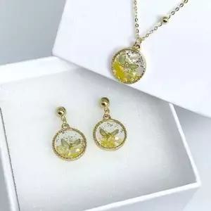 [에이치플러스몰]감귤 악세사리 제주 목걸이 크리스탈귀걸이 핸드메이