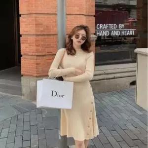 [SBD] 골지버튼니트 사선 메이비굿 원피스 의류