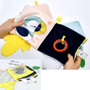 6개월 아기 감각자극 바스락 딸랑 촉감 헝겊책 푹신촉감 잡기놀이 신생아선물