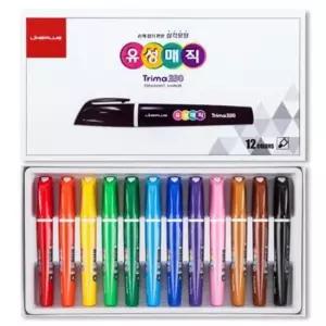 [문구/오피스] 유성매직펜 둥근닙 12컬러 12색유성마킹펜 다채로운컬러마커