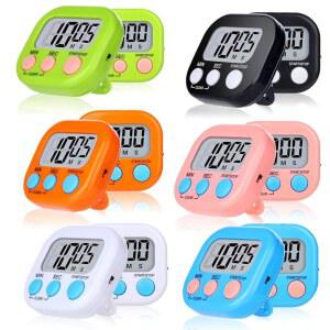 Mwelwm 디지털 주방 타이머 12팩 마그네틱 교실 스톱워치 6가지 색상의 소형 카운트다운 타이머, 공부를 위한 미니 라우드 알람 스톱, 스포츠 게임 사무실 시계