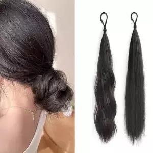 헤어피스 여성 네추럴 부분가발 당고머리 똥머리 밴드