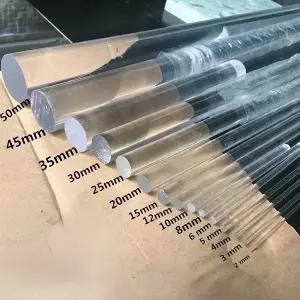 아크릴봉 1pc 투명 유기 유리 막대 아크릴 솔리드 라운드 바 크리스탈 열 PMMA 라이트 가이드 직경 2-60mm