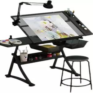 제도 책상 유리 각도조절 그림 디자인 건축가 경사 작업