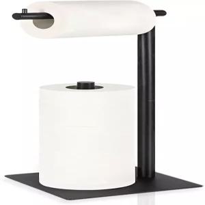 화장지 홀더 스탠드 롤 욕실 보관 금속용 독립형 검은색