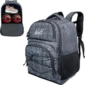 WOLT 볼링 볼백 보호 폼 패딩 및 신발 수납 공간이 있는 백팩 2개 남성 사이즈 16까지 착용 가능