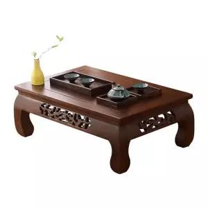 일본식 티 테이블 준비된 가정용 다도 다다미 책상 차림새 접이식 인테리어