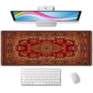 러그 데스크 매트 빈티지 레트로 보호 대형 확장 마우스 패드 XL 게이밍 키보드 31.5''X11.8'' 가장자리가 스티치된 미끄럼 방지 고무 베이스