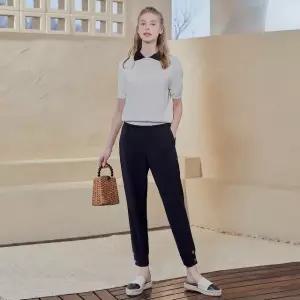 크레송 블랙 헴라인 디테일 조거팬츠 R2211PT04_01