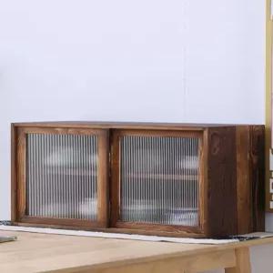 엔틱 그릇장 원목 주방 수납장 레트로 찬장 미니 유리