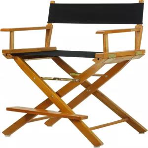 캐주얼 홈 디렉터 의자 허니 오크 프레임/블랙 캔버스 24인치 - 카운터 높이