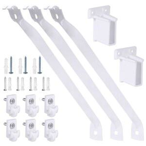 Chaokant 12인치 와이어 선반 브래킷 세트, 3팩 금속 지지대 + 클립 6개, 끝 2개, 옷장 및 벽 설치용 액세서리