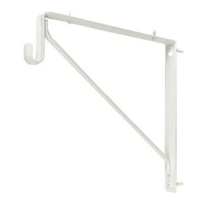 용접된 헤비 듀티 타원형 옷장 막대 및 선반 지지 브래킷 | 광택 화이트 2팩