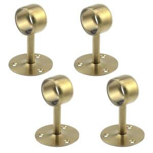 앤트레이더 4팩 스테인리스 스틸 직경 1.5인치 옷장 막대 레일 지지대 선반 파이프 홀더 소켓 브래킷, 골드