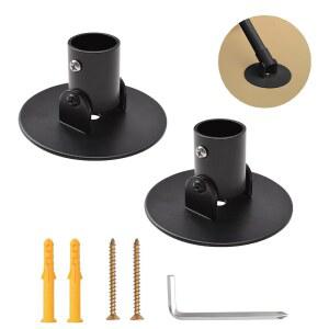 경사진 벽을 위한 UFURMATE 조절식 샤워 커튼봉 브래킷, 2Pcs 티타늄 스틸 단일 회전 플랜지 헤비 듀티 옷장 막대 나사 포함