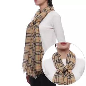 [롯데백화점]버버리 25SS 여성 체크 코튼 머플러 8109209 SAND W 25S