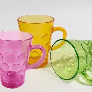 물방울 (손잡이)컵(대11.3cm) 물컵 플라스틱잔 쥬스컵