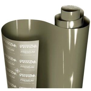 VViViD+ 울트라 글로스 카키 그린 1피트 x 5피트 비닐 카랩 프리미엄 페인트 교체 필름 롤 나노 에어 릴리스 기술, 신축성 캡 라이너