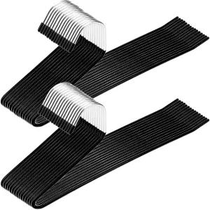 Seuqhck 30팩 논 슬립 진 행거 공간 절약 옷 오픈 엔드 헤비 팬츠 스카프 식탁보 슬랙스 여성 남성용