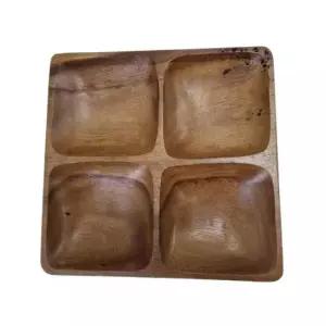 그릇 중 아카시아 4절 접시 원목 정사각 간식 나무