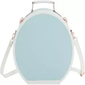 7998 핸드메이드 원형 모자 상자 빈티지 캐리어 인조 가죽 화장품 기차 가방 장식 케이스