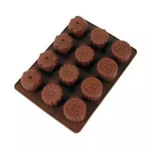실리콘몰드 원형복 양갱 초콜렛 베이킹 몰드 12구 (WE32E56)