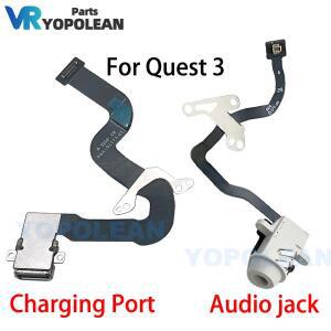 오큘러스 퀘스트 3 VR 헤드셋용 충전 포트 플렉스 케이블 오디오 잭 메타 수리용