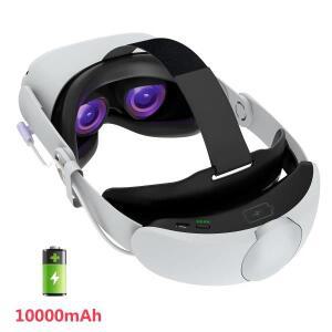 Meta / Oculus Quest 2용 배터리가 포함된 헤드 스트랩 재생  연장 조절 가능 편안한 엘리트 VR 교체 액세