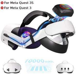 Meta Quest 3s용 10000mAh 배터리 컴포트 헤드 스트랩 포함 엘리트 교체 향상된 재생   지원