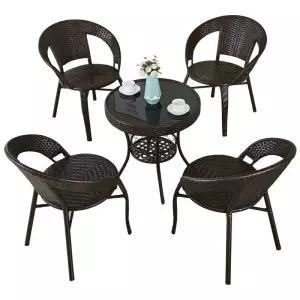 베란다 티테이블 세트 야외 발코니 탁자 라탄 인테리어