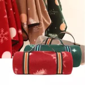 판촉물 X-mas 무릎담요 (50개) - 스트랩포함 무릎담요 항공담요