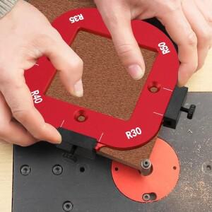 알루미늄 둥근 모서리 반경 템플릿 세트 - 목공용 라우터 테이블 지그, 탈착식 클립이 있는 아크 절단 보조