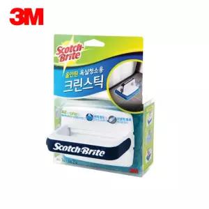 3M 올인원 욕실청 소용 크린 스틱 변기솔 핸들1+ 리필2 화장실 청소 수세미 세정