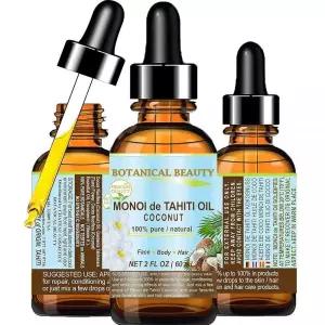 Botanical Beauty MONOI de TAHITI 오일 코코넛 100% 순수 자연유래 버진 비정제 생 59.6ml(2액량 온스) -