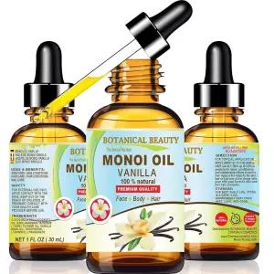 Botanical Beauty MONOI 오일 바닐라 - 코코넛 오일과 빈 오일의 티아레 플라워 100% 자연유래 30ml 얼굴,