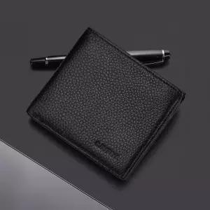 남자 반지갑 40대 중년선물 지퍼있는 비건레더 중지갑 2컬러